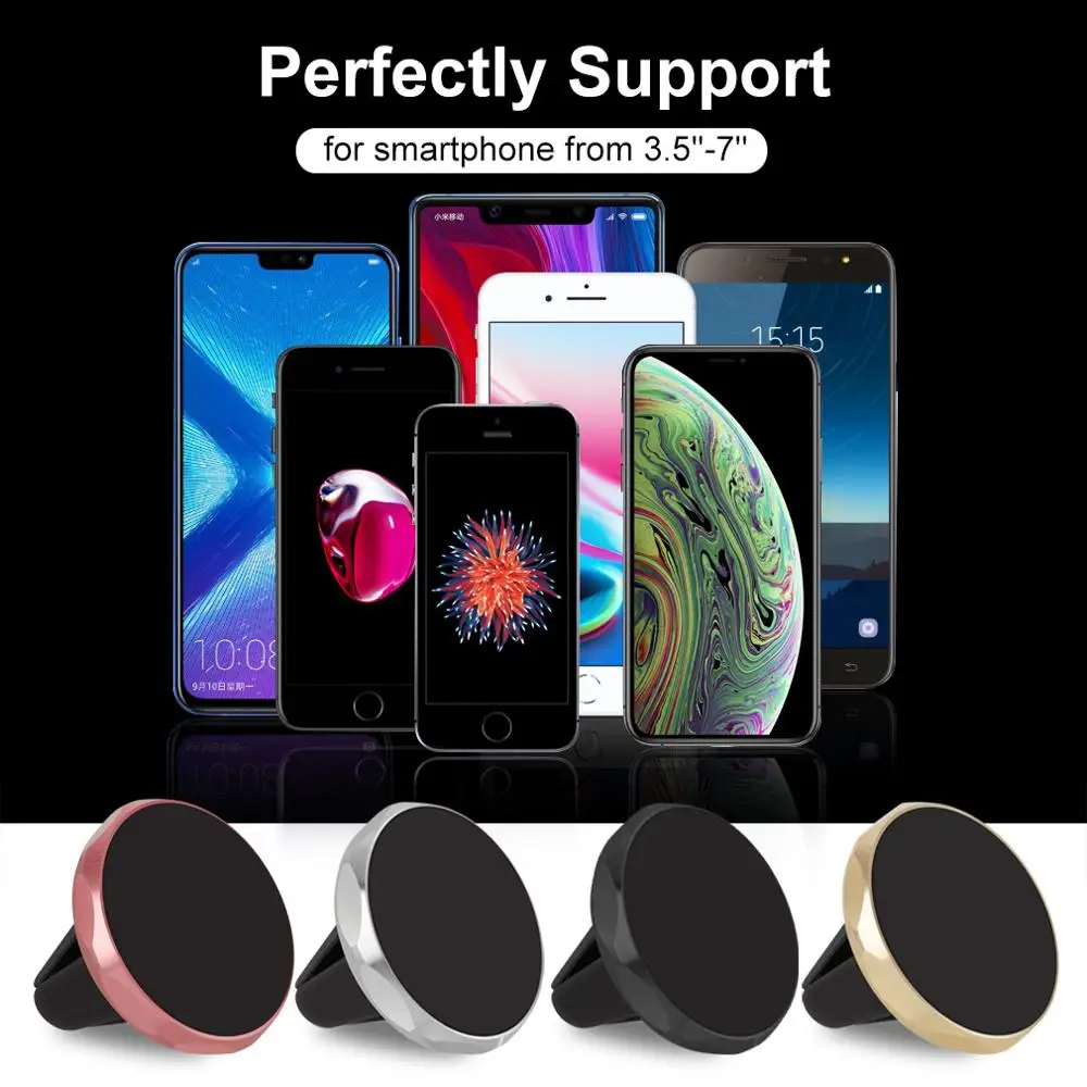 Магнитный автомобильный держатель для телефона iPhone Samsung магнитный с вращением на