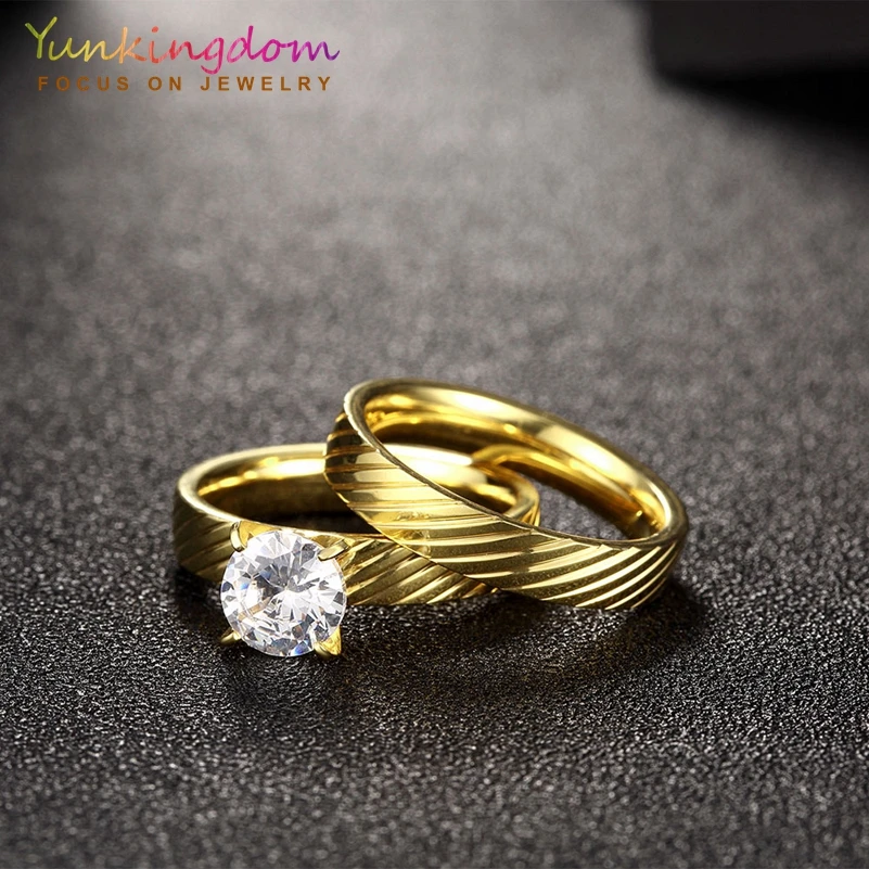 Yunkingdom aneis feminino нержавеющая сталь кольца для женская Мода Свадебные украшения |
