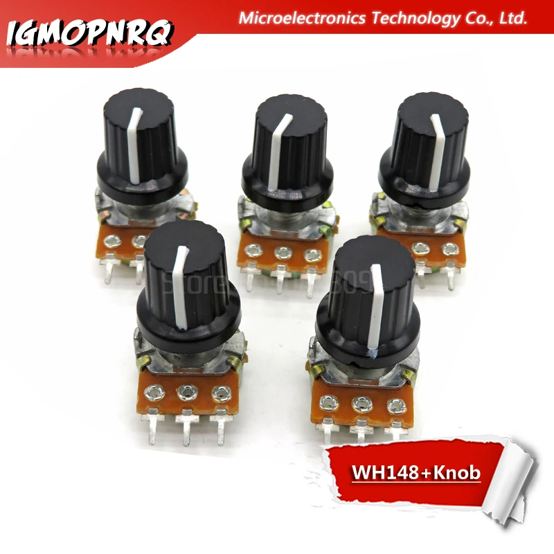 1 пара WH148 B10K B20K B50K B100K 3pin 15 мм 1K 2 K 5K 10K 20K 50K 100K 250K 500K м шт. wh148 + ручка потенциометра