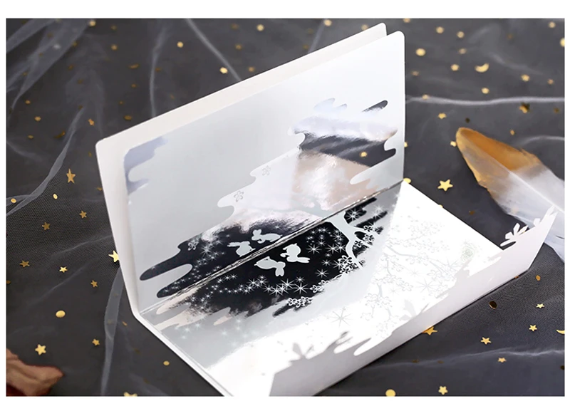3D DIY зеркальное отражение поздравительные карты с конвертом открытка для дня рождения День Святого Валентина вечерние поздравительные открытки сообщения