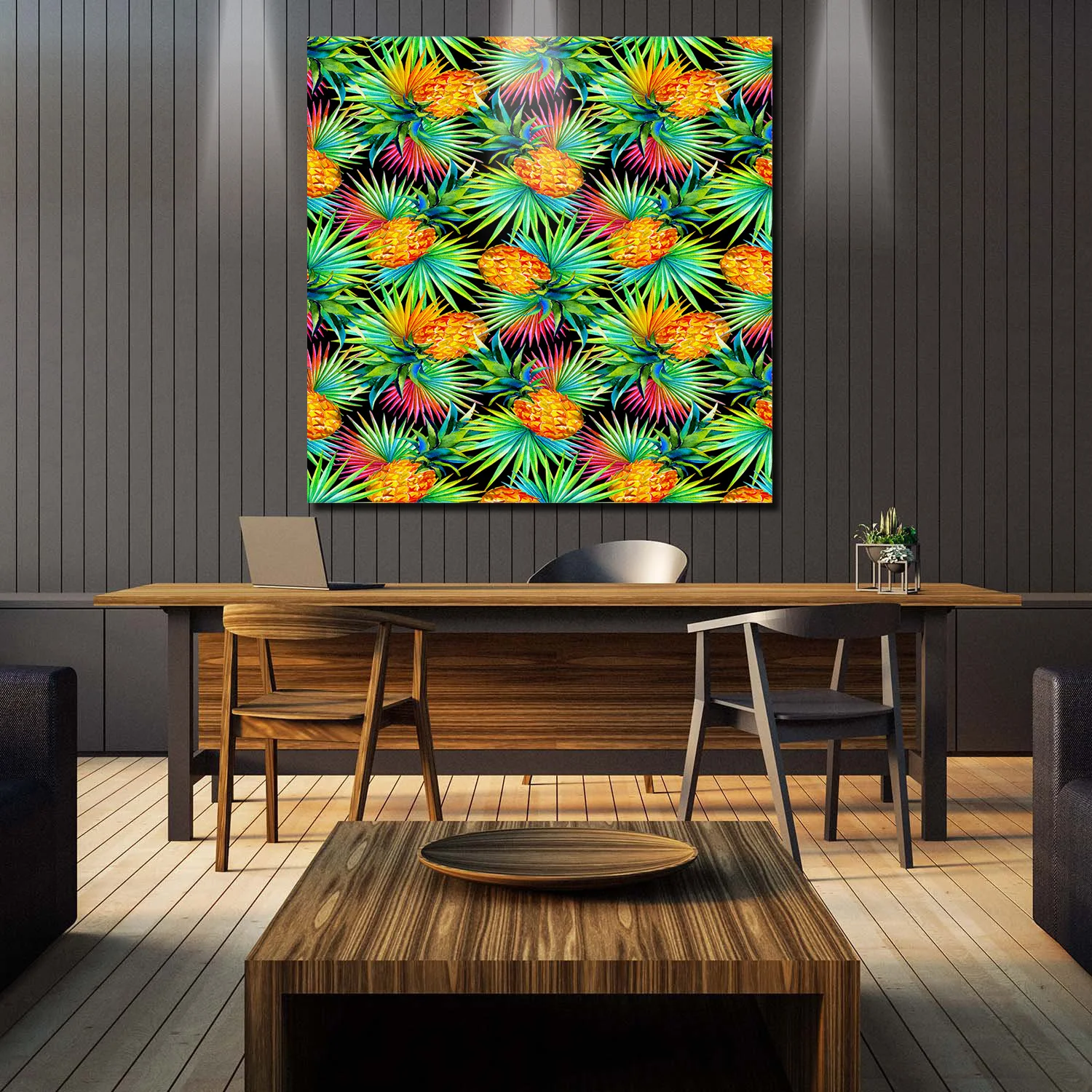 ArtStore Yellow Pineapple Fruits Oil Painting Contemporary Living Room Decoration Decor Stretched Landscape Frameless Paint | Дом и сад
