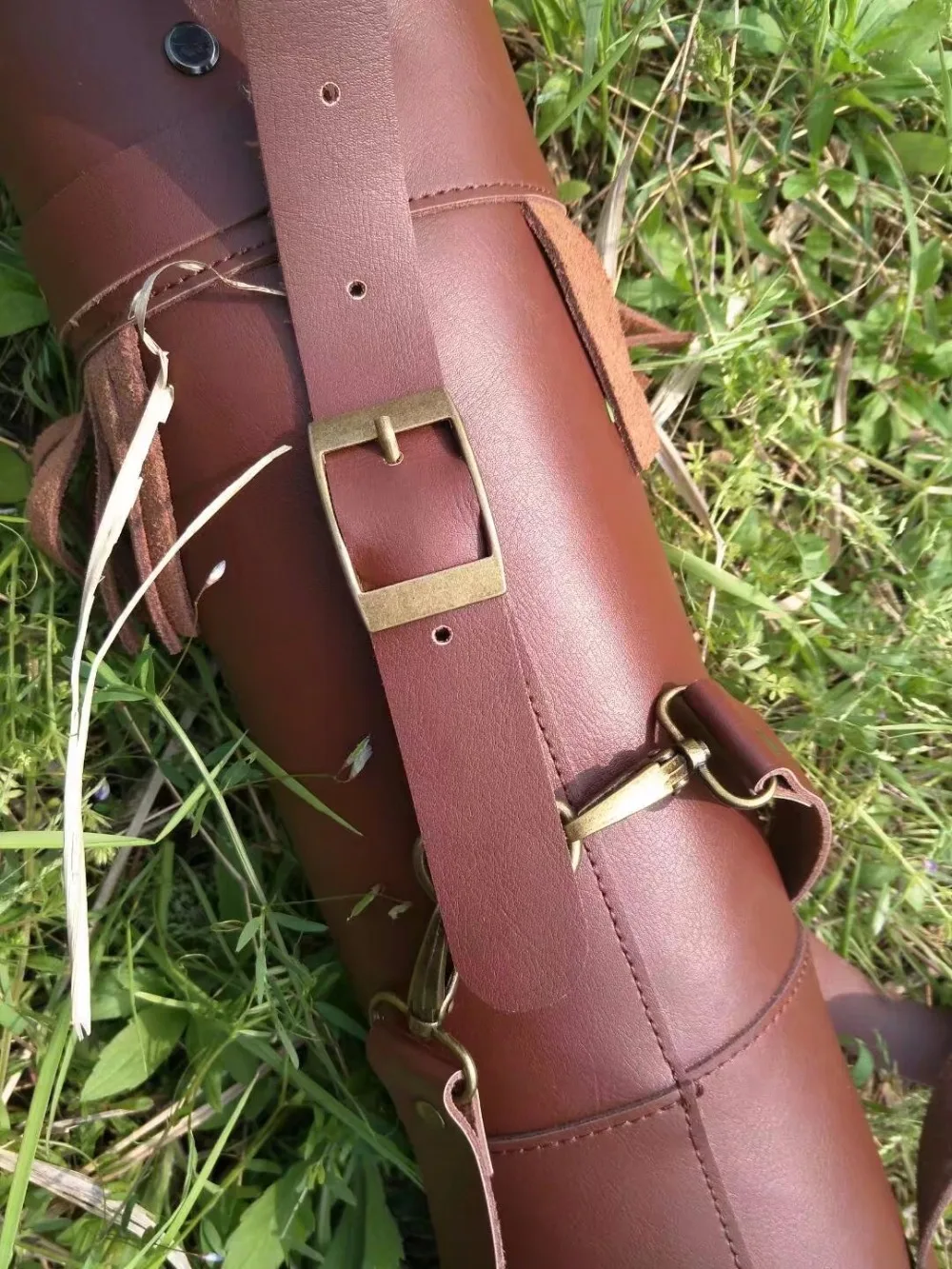 Чистая коровья кожа стрелы quiver 53*12 см с сумкой для стрел коричневого цвета лука