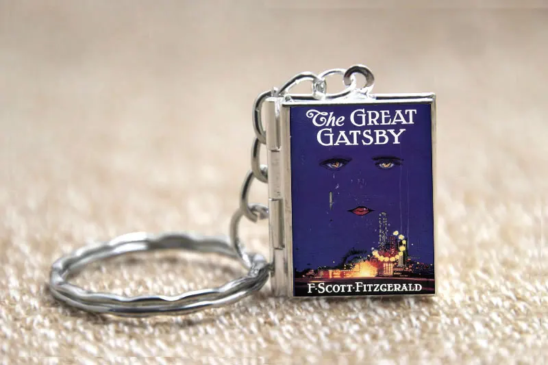 Большой Гэтсби Чехол-книжка медальон ожерелье Брелок Серебряный и бронзовый тон