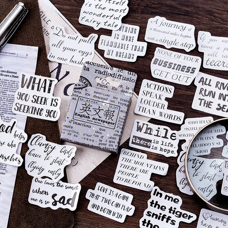 45 шт./кор. английский газетные наклейки Клейкая Бумажная Наклейка для творчества