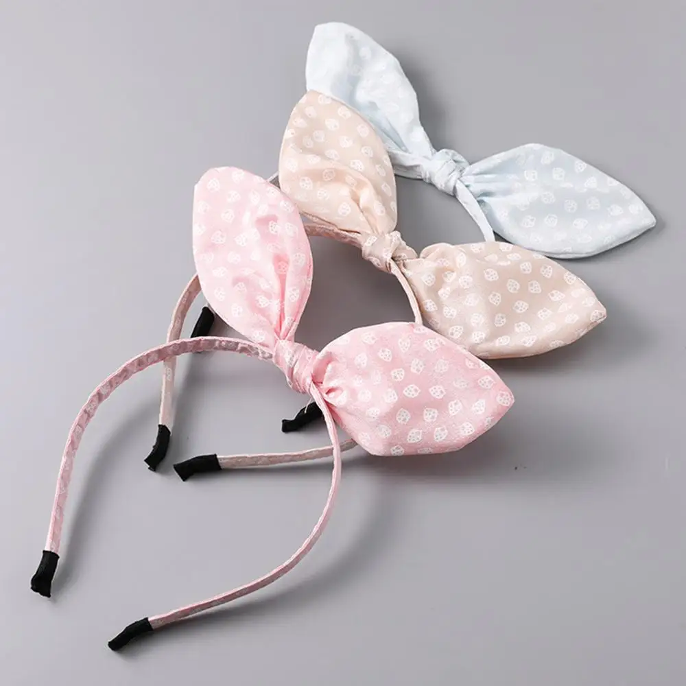 Милый ободки с кроличьими ушками в горошек 1 шт. головной убор ободок бантиком для