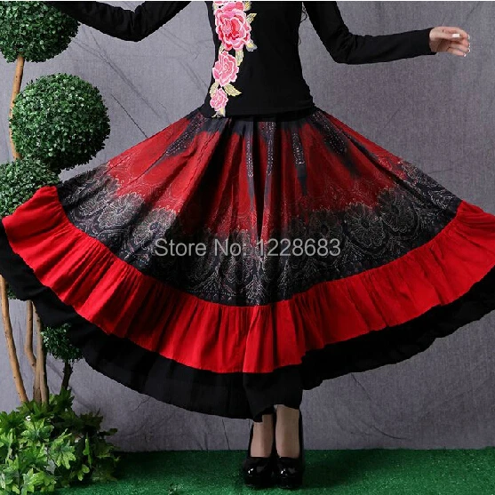 

Free Shipping New 2020 Hot Sale Fashion Red Black Ballroom Dance Belly Dance Gypsy Clothing Women Adult Lady Long Gypsy Skirts