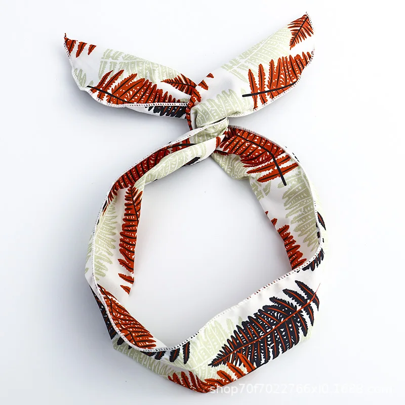 C Wine Red Женская летняя Стильная Милая повязка на голову с перекрещивающимися крестиками; повязка на голову для девочек с цветочным узором; эластичная завязанная повязка на волосы; аксессуары для волос; тюрбан - Цвет: C Wine Red