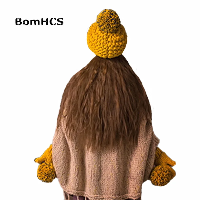 Шарф и перчатки шапка BomHCS (3 шт.) милые женские зимние теплые вязаные крючком шапки