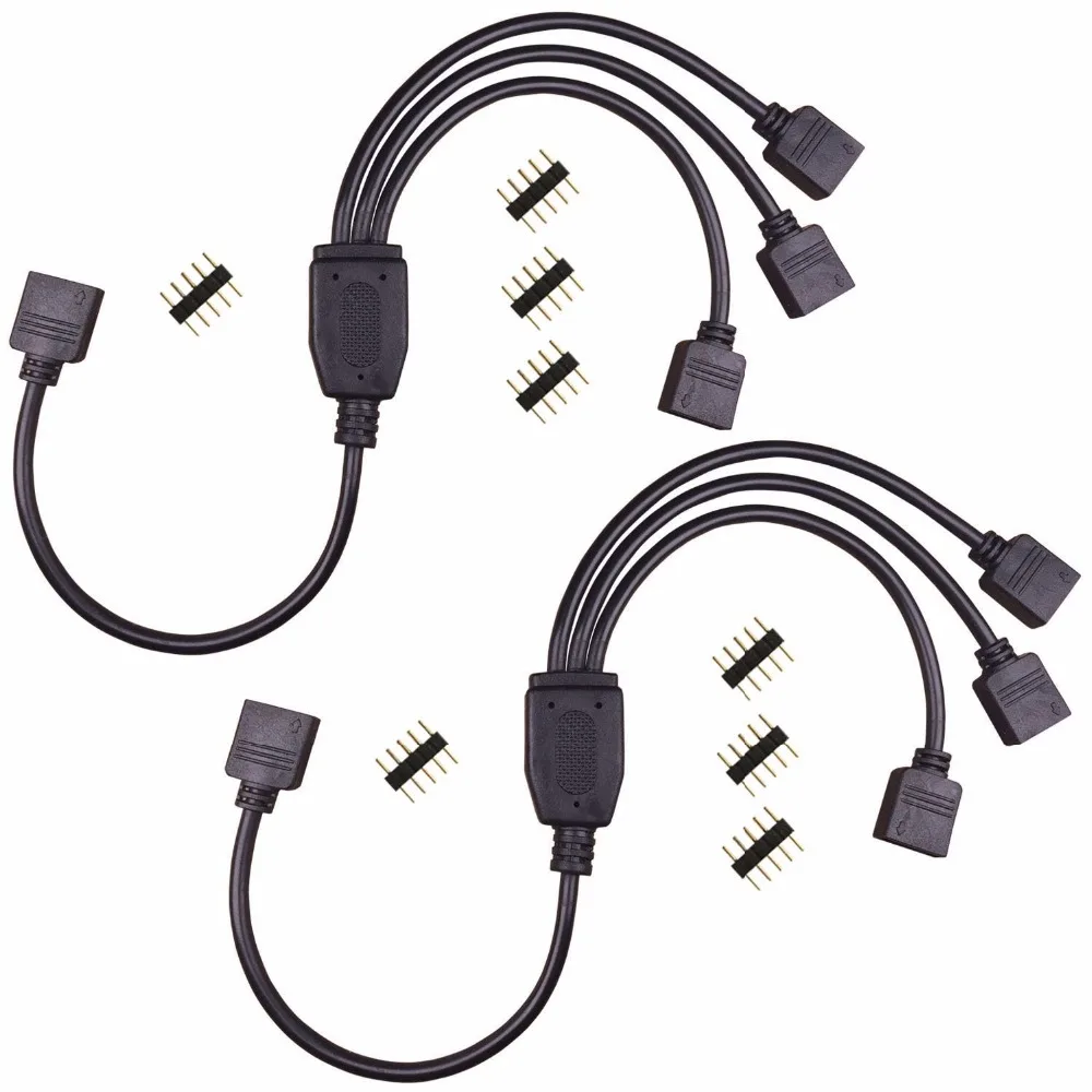 2X RGBW 5pin Светодиодная лента распределитель 1 3 Y 30 см без пайки RGBWW 5Pin разветвитель
