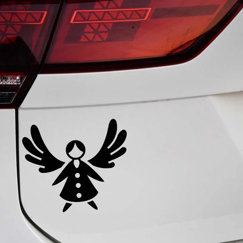 

YJZT 13.8*11.8CM Silhoutte Decal Simple Cute Angel Cool Design Car Sticker Black/Silver Covering The Body C20-1430