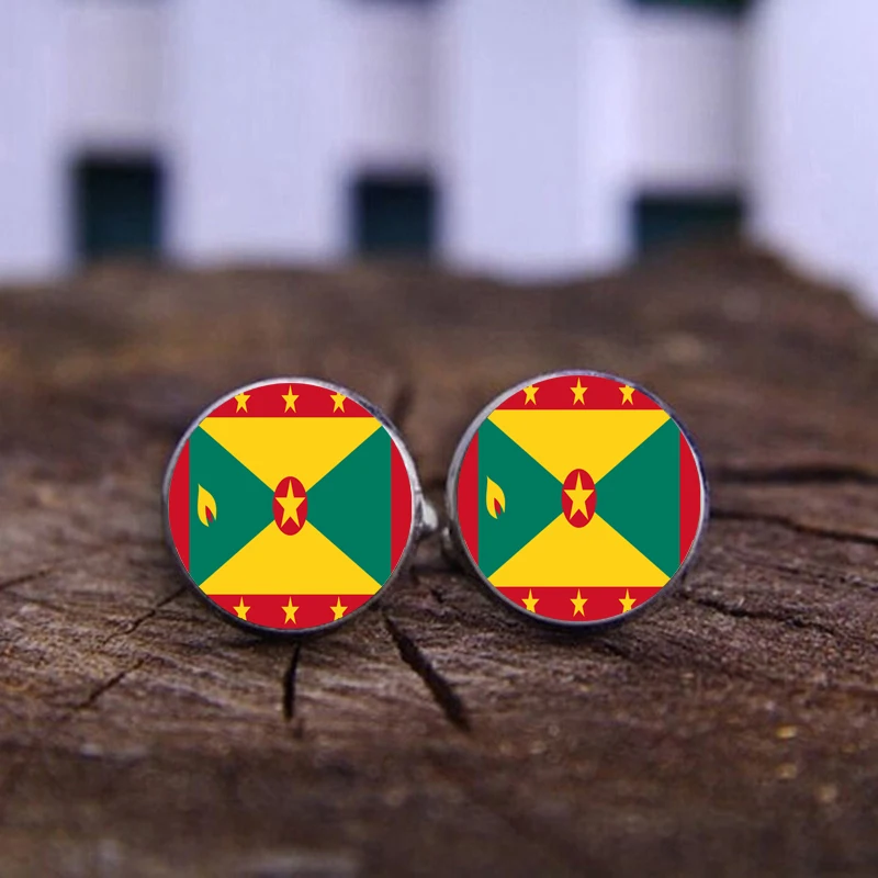 Модные свадебные запонки жениха удачи национальный флаг Гренады винтажные на
