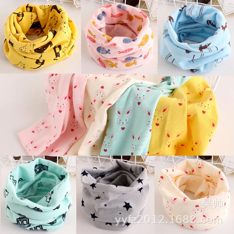 Новый детский шарф с круглым вырезом изображением автомобиля рыбы панды звезд