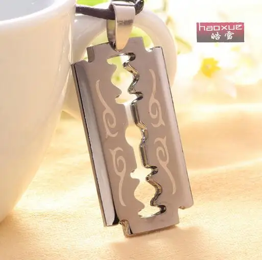 1 шт. модные ювелирные изделия лезвия для бритвы подвески из нержавеющей стали