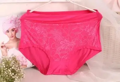 AS07 pantalon femme новые кружевные модальные сексуальные трусы женские плюс размер 6XL Трусики с высокой талией - Цвет: rose red
