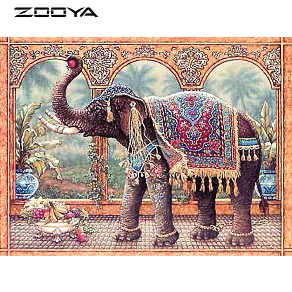 ZOOYA Diy Алмаз Живопись Красочные Слон Полный Стразы вышивки крестом 5D мозаика