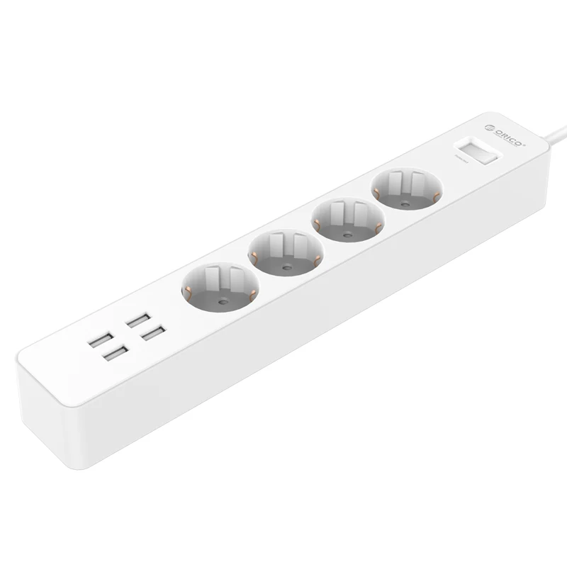 ORICO EU/UK Защита от перенапряжения USB блок питания с 2/4 USB зарядное устройство 4 разъем переменного тока мульти-розетка зарядное устройство для телефона для дома и офиса - Тип штекера: OSC-4A4U EU Plug WH