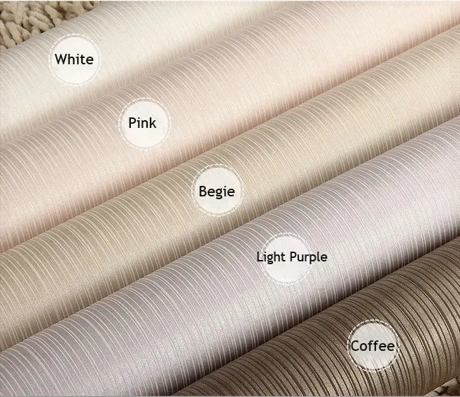 Glitter Wallpaper Stripe Solid Flocking Wallcovering Plain Wall Paper Rolo for Kids Bedroom Home Decor Adesivo de parede White w |