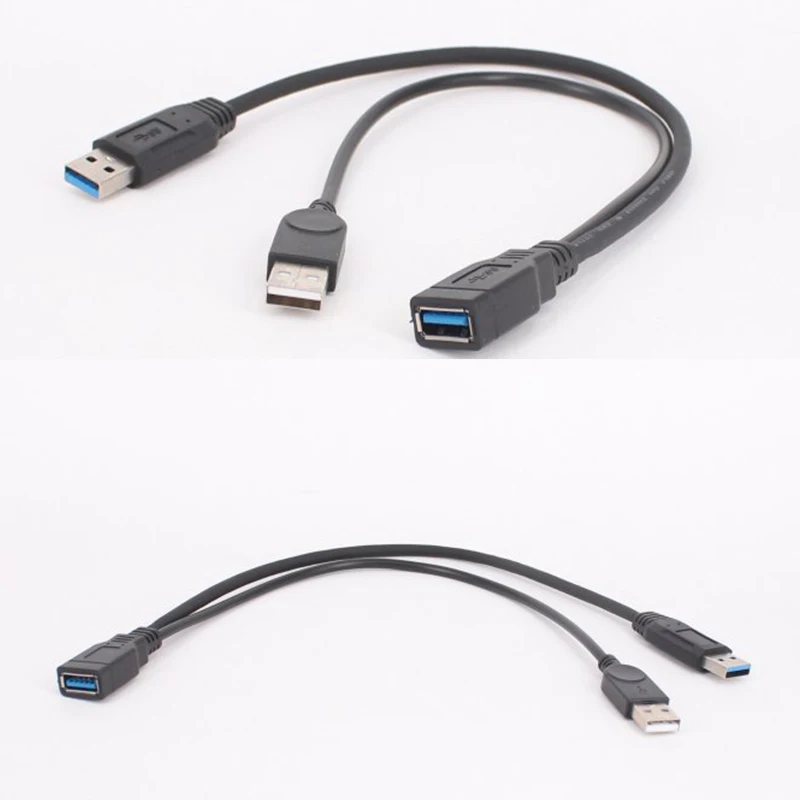 USB 3 0 Женский двойной Мужской дополнительный кабель удлинитель питания для 2 5