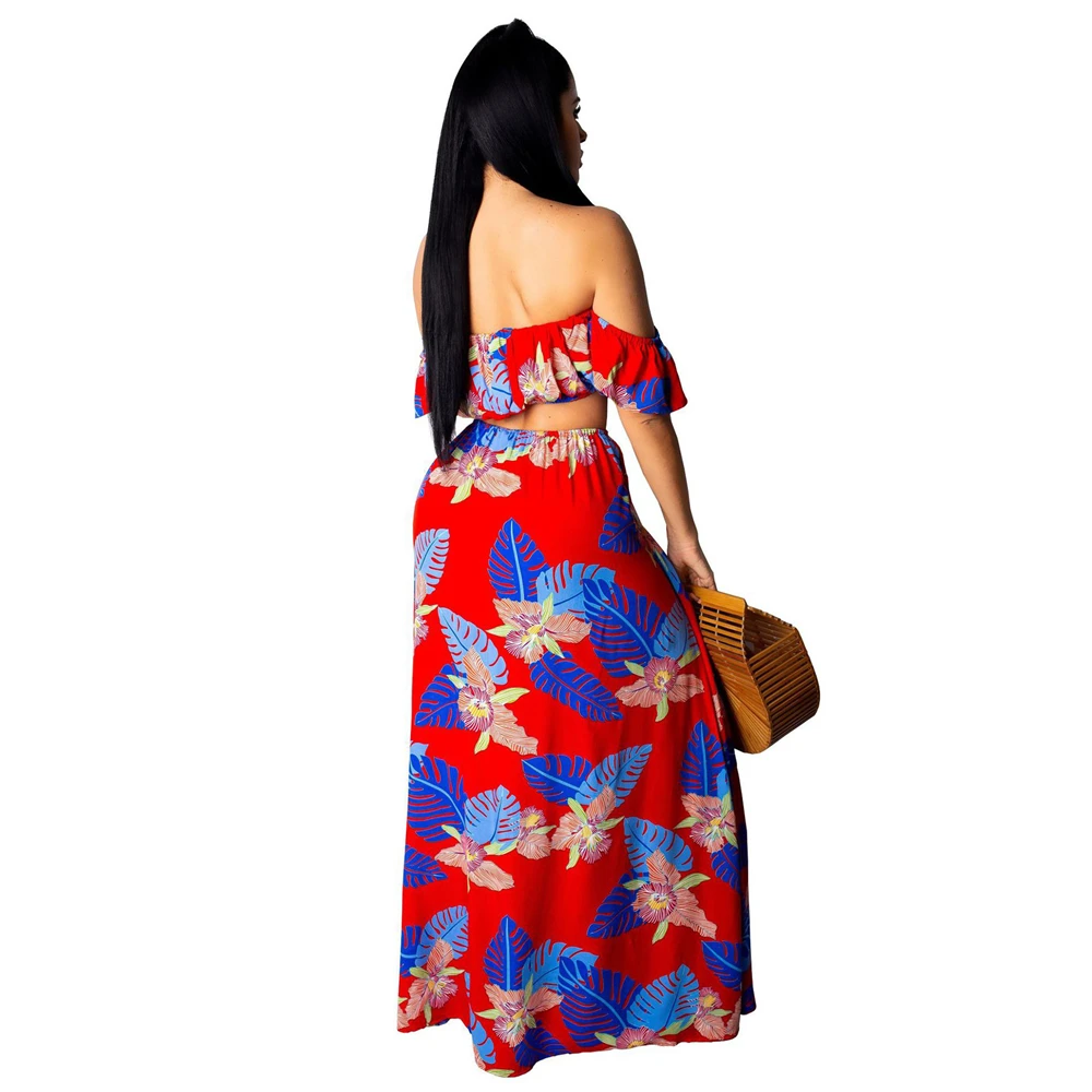 Модный комплект из 2 предметов летнее женское платье укороченный топ + длинная