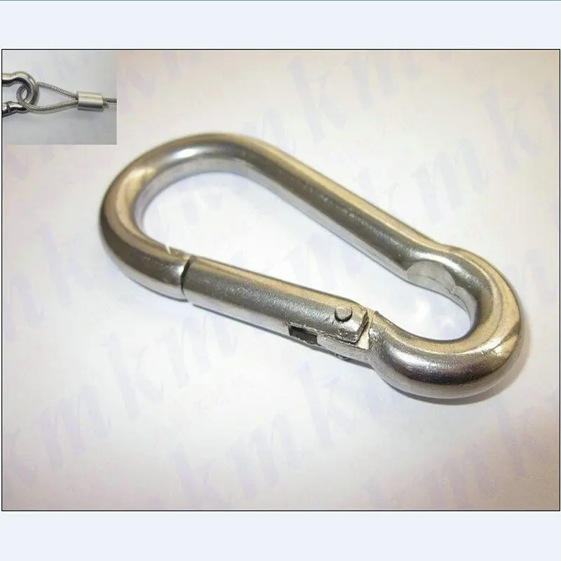 100 шт./лот m5x50 мм маленькие карабины из нержавеющей стали DIN5299C|stainless spring hook|snap