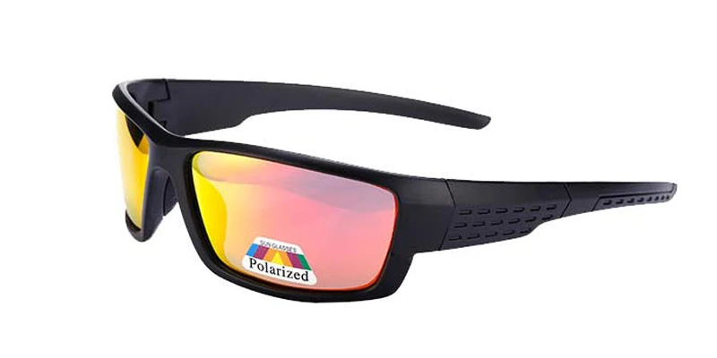 red 2 sand black Glitztxunk поляризационные солнцезащитные очки для мужчин, фирменный дизайн, квадратные спортивные солнцезащитные очки для мужчин, для вождения, черная оправа, очки UV400 okulary - Цвет линз: red 2 sand black