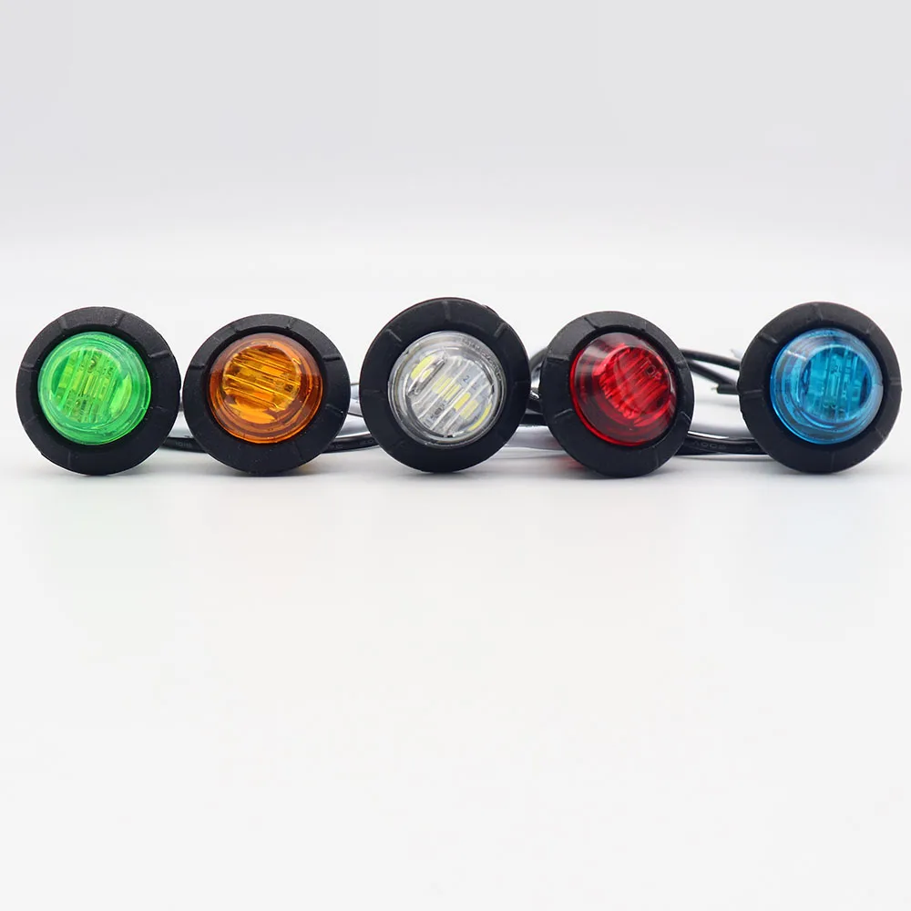 2x Водонепроницаемый 12V 3LED 3/" Круглый прицепа боковые габаритные фонари спереди и сзади грузовики Габаритные огни jeep Поворотная сигнальная лампа в форме пули