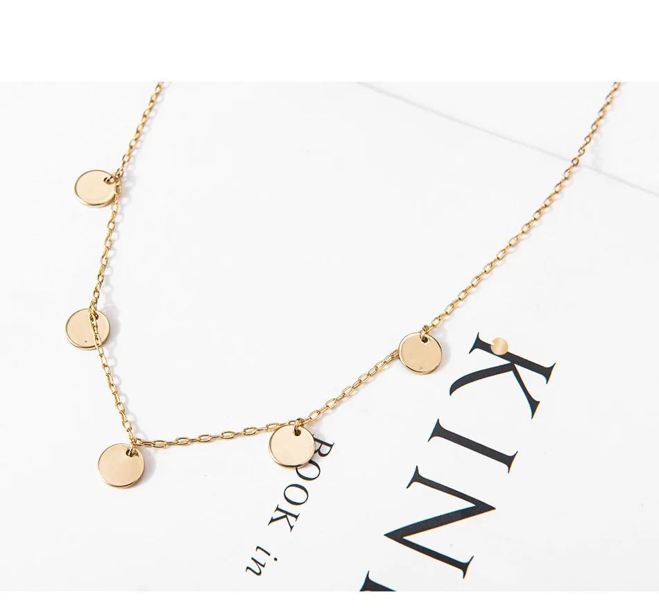 Amaiyllis Bling круглая Монета диск заявление колье ожерелье для женщин Золотой Цвет Подвеска со стразами чокер ключицы цепи