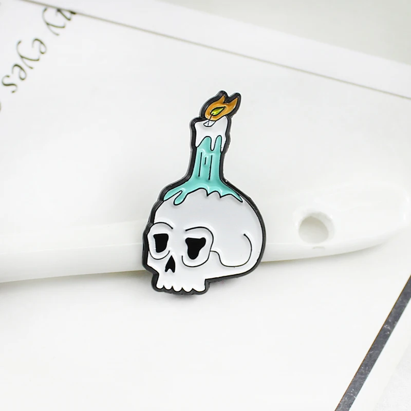 Новый скелет брошь свечка Скелет Зеленый Синий хеллёвый огонь свеча горение
