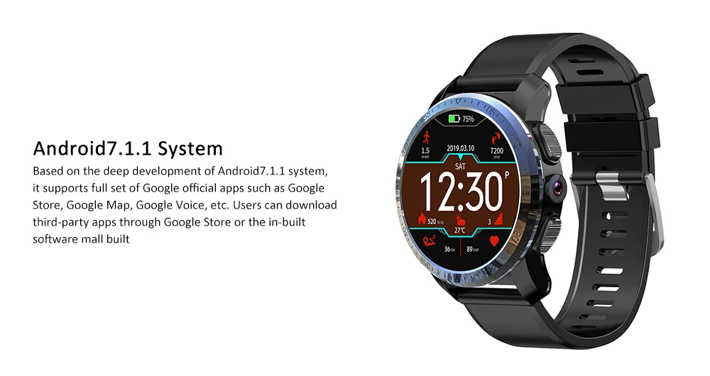 Смарт-часы Kospet Optimus Pro с gps, 2 ГБ, 16 ГБ, водонепроницаемые, 1,39 дюймов, Android7.1.1, AMOLED, WiFi, с камерой 8,0 МП, спортивные Смарт-часы для мужчин