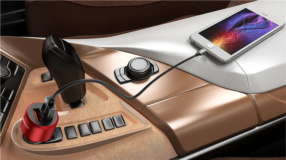 TIEGEM Dual USB Автомобильное зарядное устройство Quick Charge 2,0 3,0 мобильный телефон автомобильное зарядное устройство адаптер для iPhone 7 samsung Xiaomi автомобильное зарядное устройство для телефона
