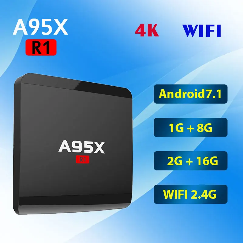 A95X R1 Android 7.1 TV BOX Amlogic S905W Box 1GB/2GB 8GB/16G Quad Core 4K Wifi Smart Media Player | Электроника
