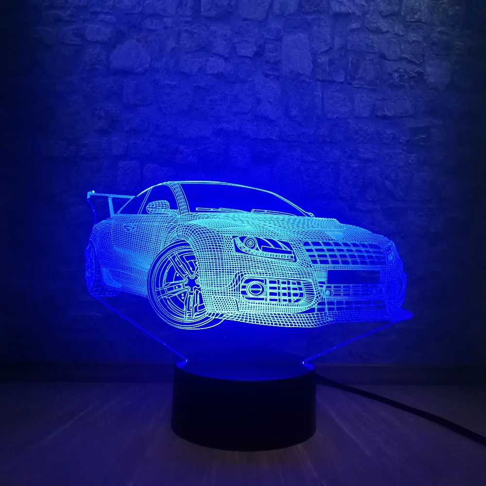 Крутой супер автомобильный ночной Светильник 3D LED USB светильник атмосферная