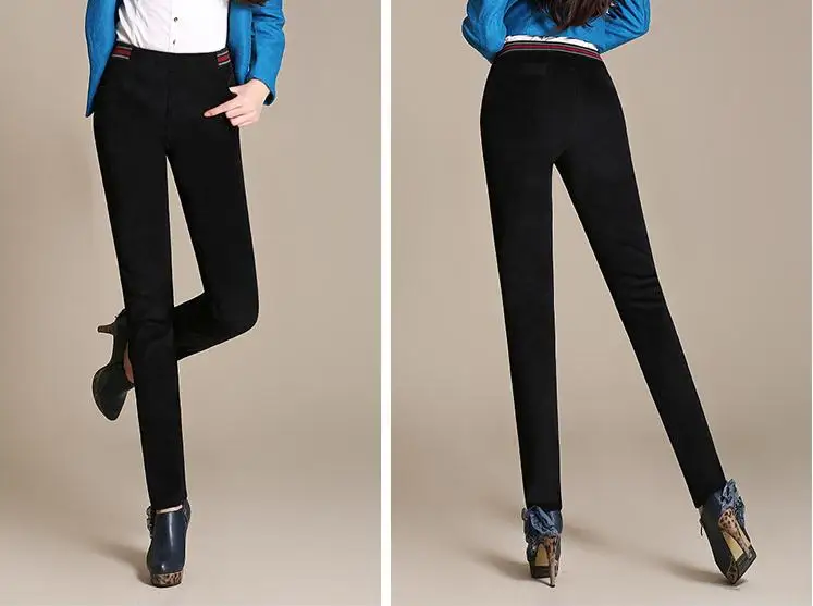 Вельветовые брюки бархатные плотные облегающие зимние повседневные эластичные