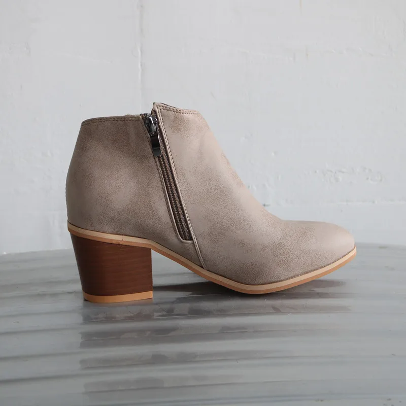 

Women Shoes Autumn Fashion Thick Heel Dress Zipper Ladies Party Female Pumps Pointed Toe Casual Comfortable Plus Size