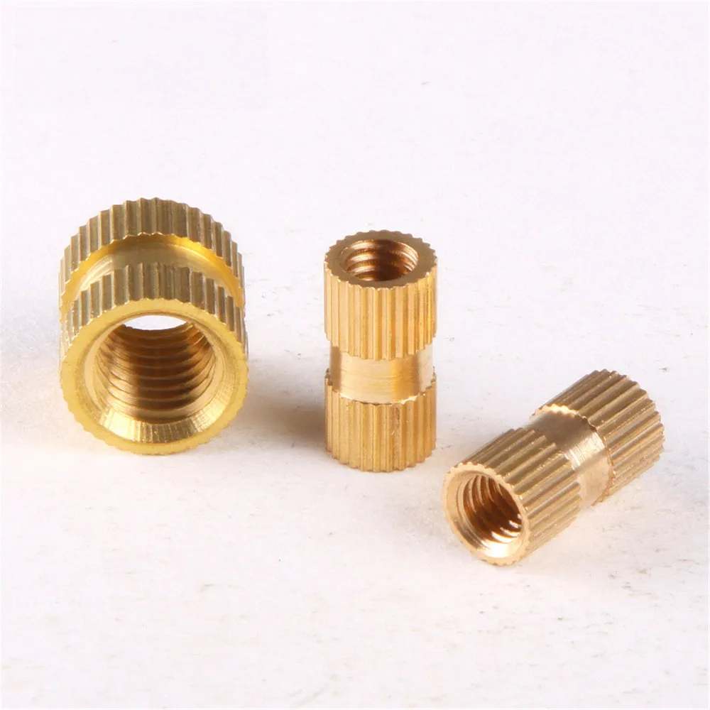 

100PCS M4 Brass Inserts Double Pass Copper Knurl Nut Embedded Fastener