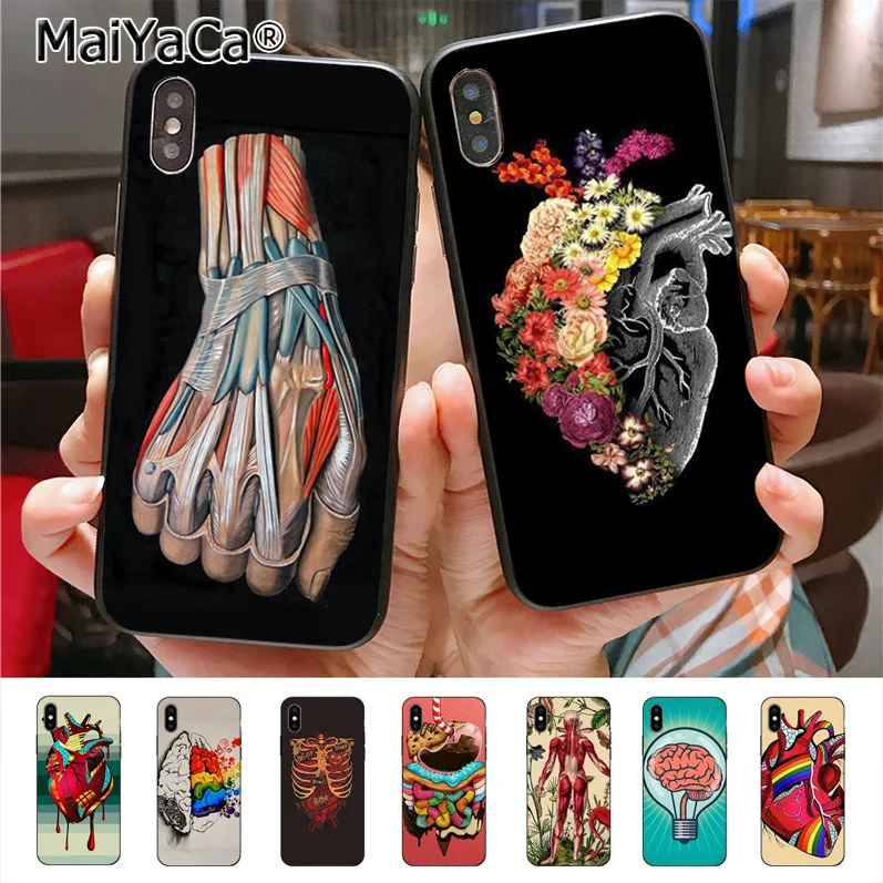 

Medical Human Organs Brain Meridian Kidney High Case for iphone 11 12 Pro X Xs Xr Xs max 7plus 6 6s 7 8 8Plus 5 5S case 12mini