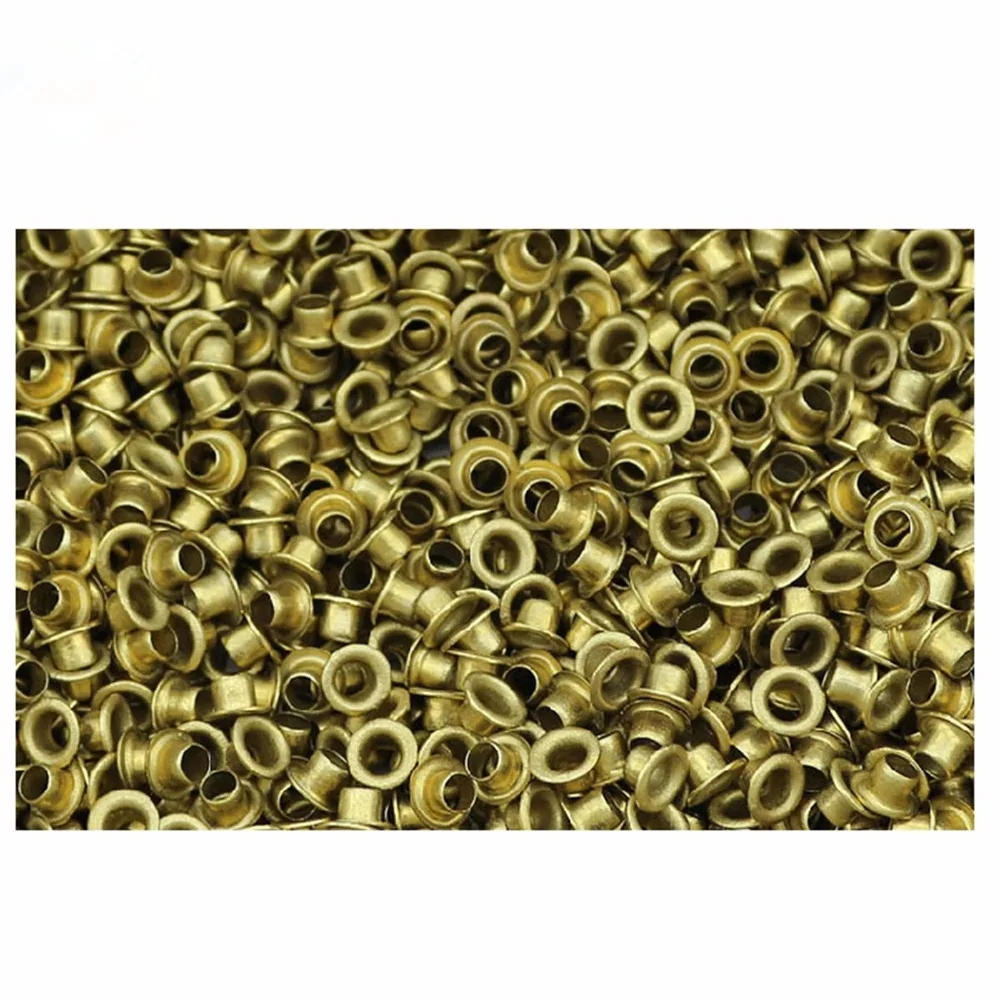 100/200pcs M4*4mm Brass Eyelet Rivet Nut Copper Through Hole Rivets Hollow Grommet |