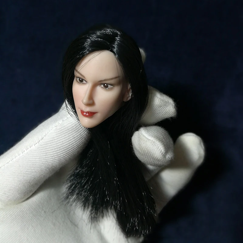 1/6 масштаб Shimohira reika голова Лепка черные длинные волосы для 12 дюймов тела|head sculpt|1/6