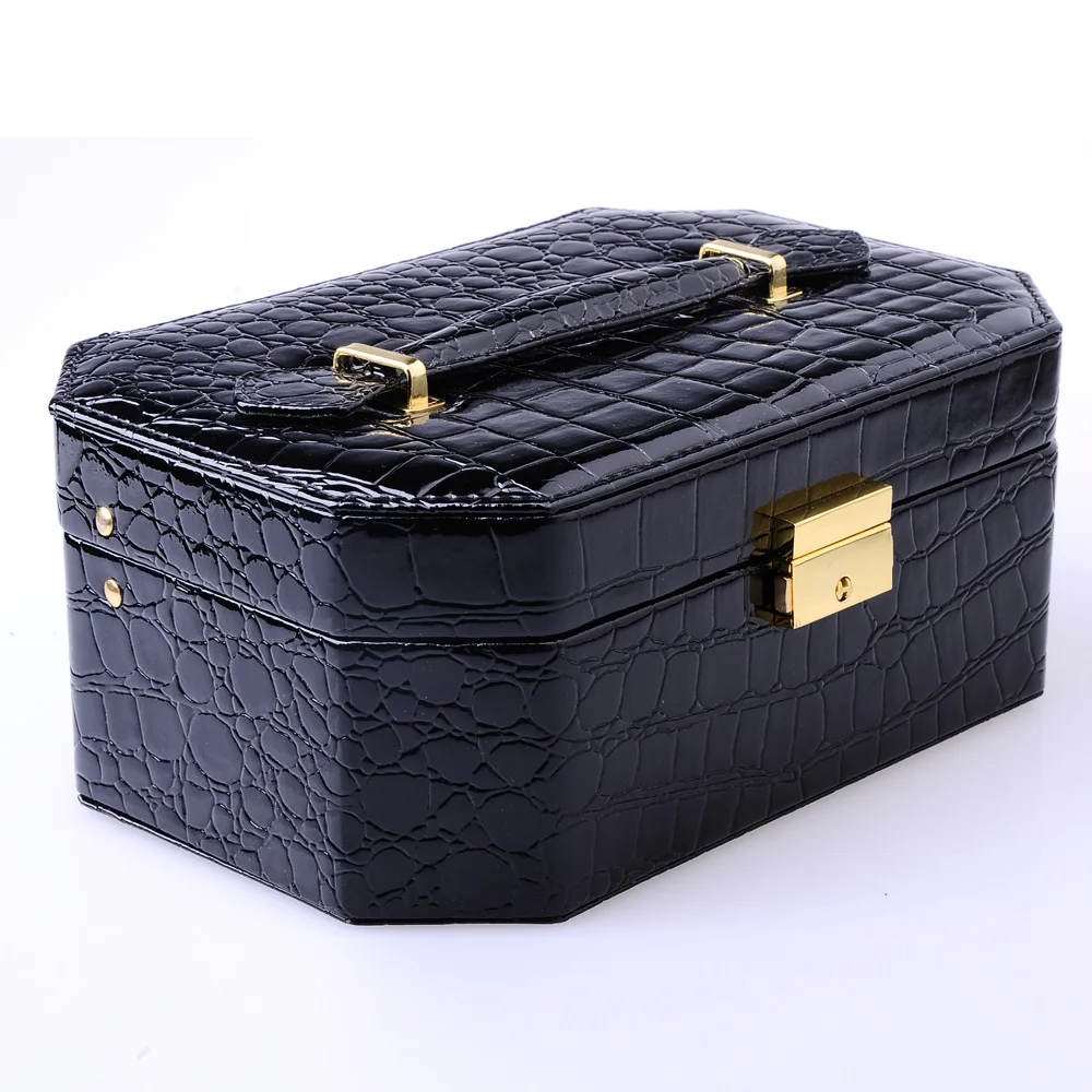 Винтажный портативный простой и свежий кожаный бокс для сережек гвоздиков колец