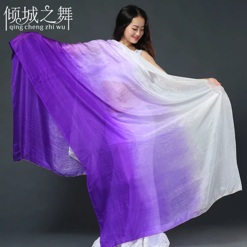 SJ005 100% Silk Women Belly Dance Veil 260x114cm Size Professional Dancing Veils Stage Performance Props | Тематическая одежда и
