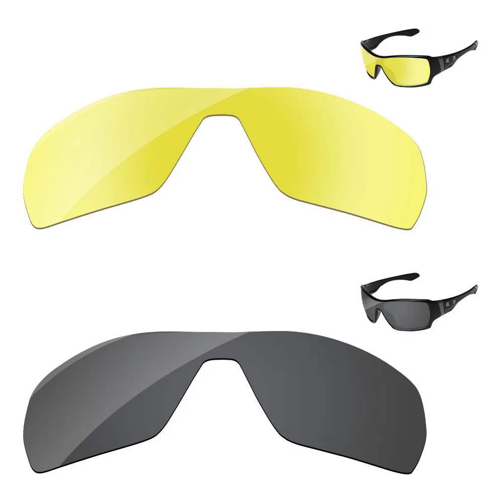 

Сменные линзы для очков Offshoot, черные и кристально-желтые, 2 шт., оправа для солнцезащитных очков, 100% защита от Уфа и уфв