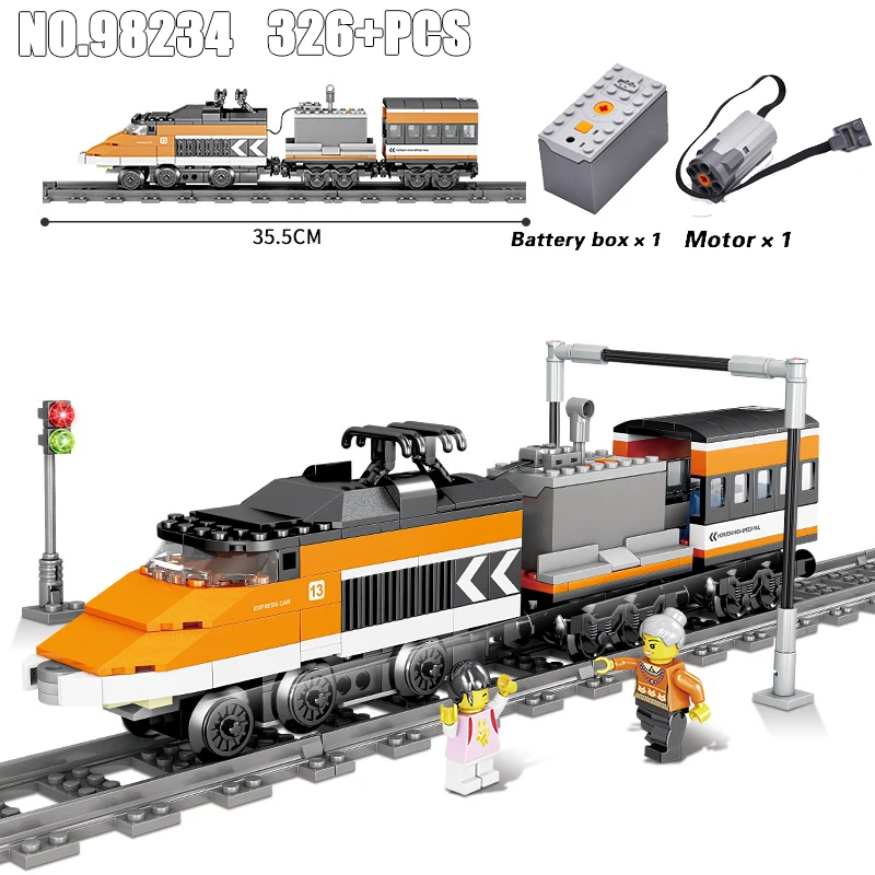 KAZI 98230 98231 Technic Электрический поезд с питанием от батареи, городской рельс, строительные блоки, кирпичи, наборы для мальчиков, игрушки для детей