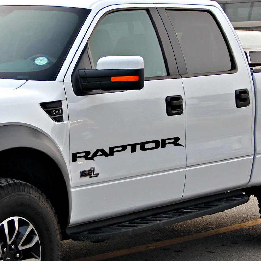 2 шт. Рефлективные графические виниловые наклейки для боковых дверей автомобиля для Ford Raptor F150 SVT 2009-2019.