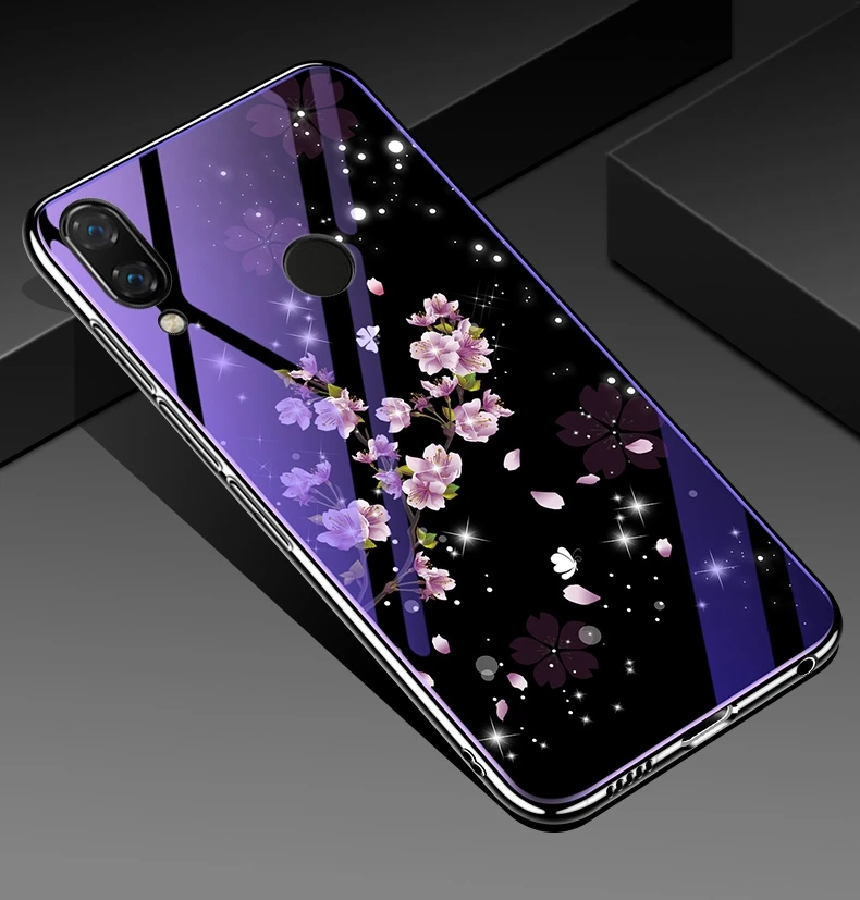 Синий светильник волк закаленное Стекло чехол для huawei Honor 10 lite мягкий краями, покрытыми металлом крышка Стекло тонкий кожаный Капа для huawei Honor 9 lite 8X