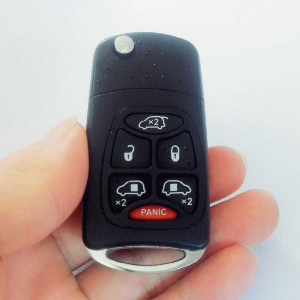 

With Logo 6 Buttons Flip folding Remote Car Key Case Shell For Chrysler Town Country Dodge Grand Caravan Jeep