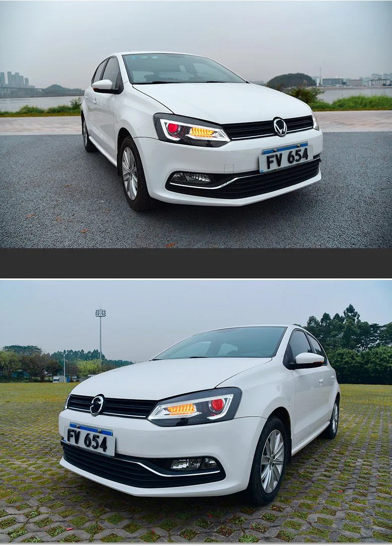 AKD автомобильный Стайлинг Головной фонарь для VW Polo СВЕТОДИОДНЫЙ Фонарь 2011- Новинка Polo DRL H7 D2H Hid опция Angel Eye Bi Xenon луч