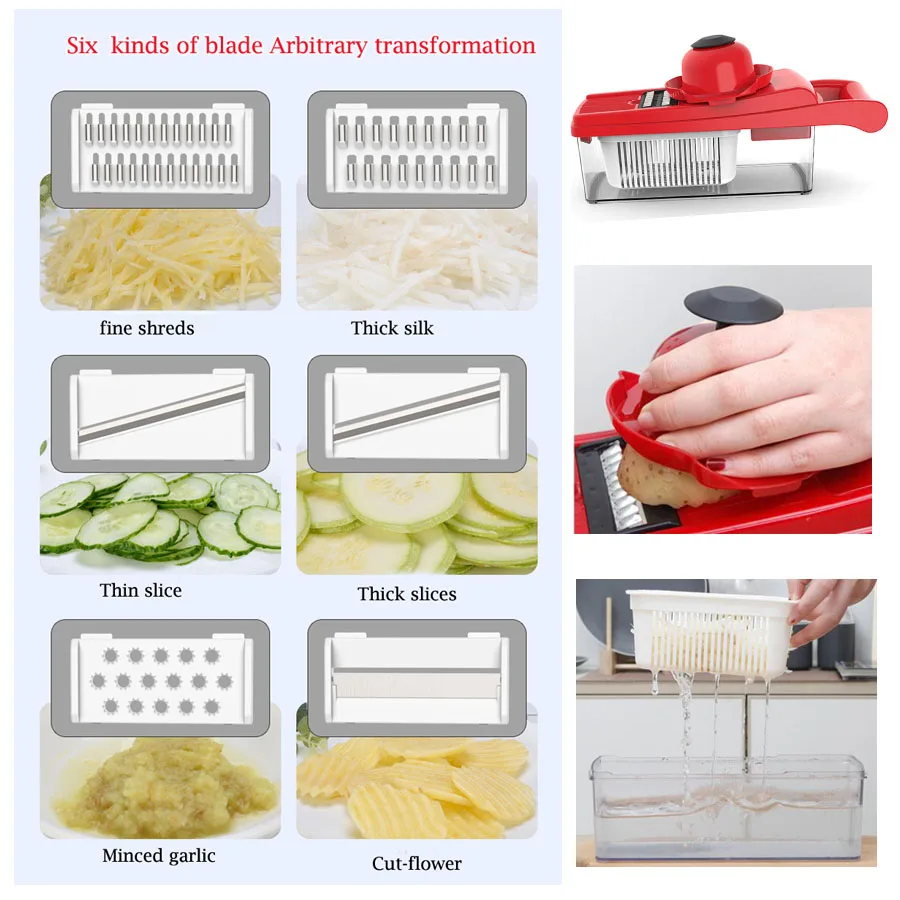 Новинка 2019 овощерезка Терка мандолин Овощечистка резак многофункциональный