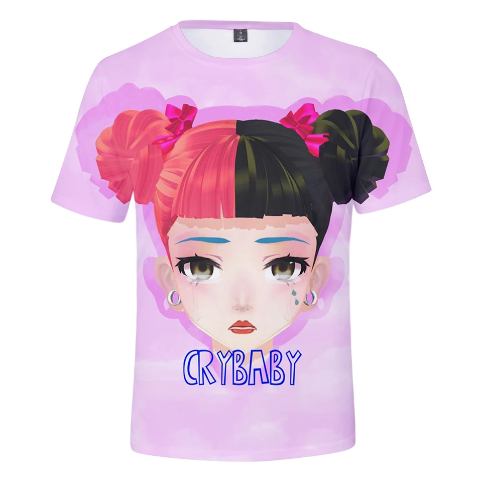 LUCKYFRIDAYF CRY BABY print 3D Fashion Print Short Sleeve T-Shirt Women Pop Top Summer Femele Cotton Clothes | Женская одежда