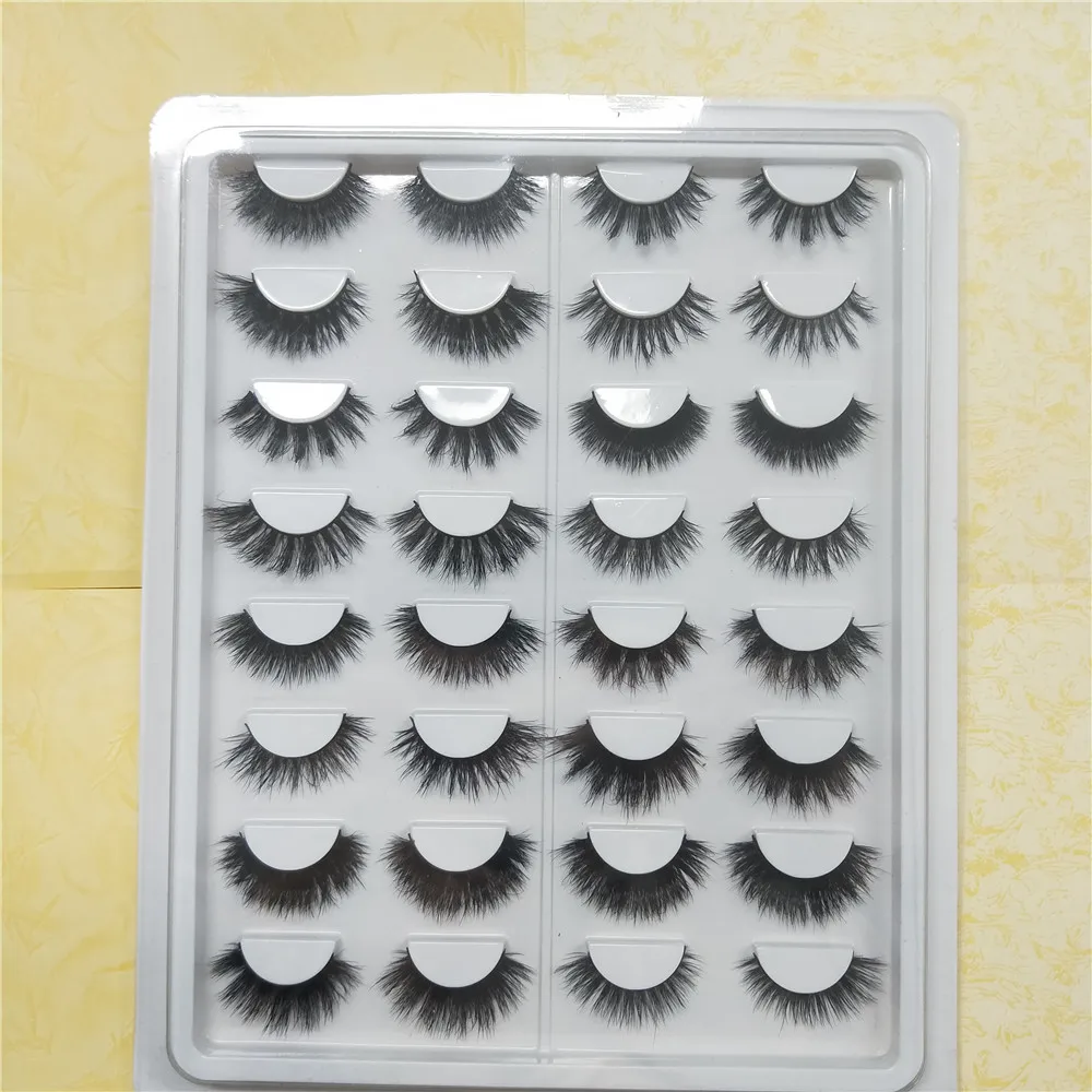 

16styles/set 100% Real Siberian 3D Mink Full Strip False Eyelash Long Individual Eyelashes Mink Lashes Extension free shipping