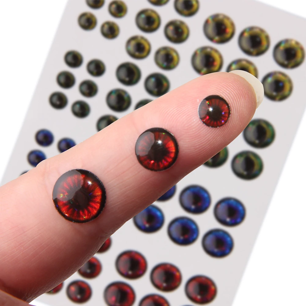 72 шт. 5D глаза для приманки ловли нахлыстом голографический искусственный рыбий